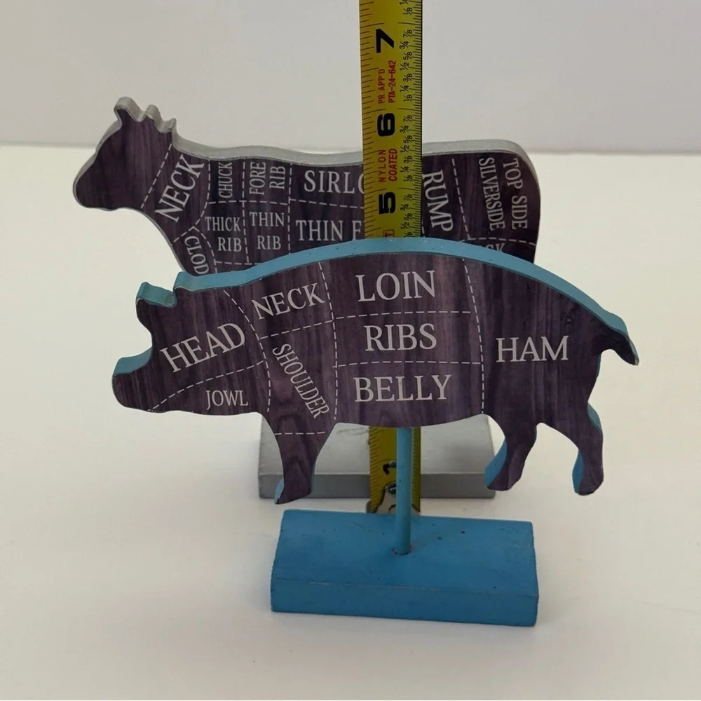 Butchers Cut Pig & Chicken Farmhouse Decor Set Kitchen Tools